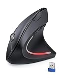 TECKNET Wireless Vertikale Ergonomische Maus, 4800 DPI 6 Tasten Kabellose Optische Maus, 2.4G USB...